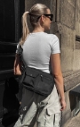 DarlaMBG crossbody bag. Medium. Black. Recycled polyester. Markberg
