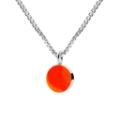 Sign necklace. with pendant. Neon orange. Silver