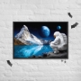 Contemplative astronaut surveys a serene extraterrestrial landscape