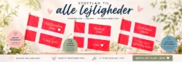 Stof flag med tekst